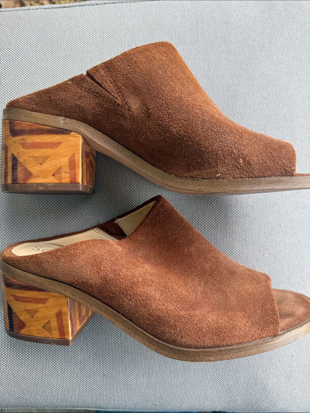 Sole Society Brown Suede Open-Toe Block Heel Mules - Picture 3 of 9